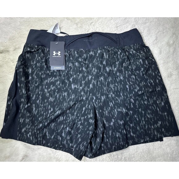 Under Armour Men's XL UA Launch Elite 5'' Print Shorts 1377002 Black grey NEW - Picture 4 of 13
